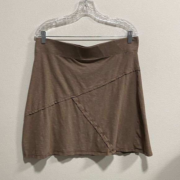Horny Toad Toad&Co‎ Brown Oblique Skirt Size Large Organic Cotton TENCEL Blend - Picture 4 of 11